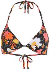 Voorgevormde triangel bikinitop zwart/oranje/roze
