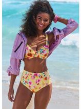 Beugelbikinitop in bandeaumodel Mila met gebloemd design