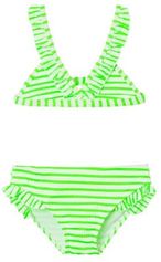 KIDS triangel bikini met ruches NKFZALEY neon groen/wit