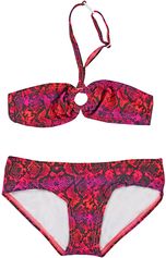 Just Beach rood / zwarte bandeau bikini Brazilie snake