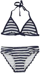Nickey Nobel donker blauwe bikini Stripy texture